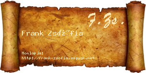 Frank Zsófia névjegykártya
