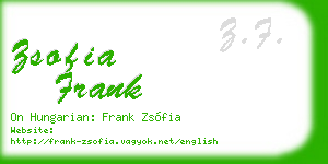 zsofia frank business card